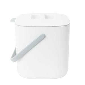 Blue Ginkgo Kitchen Compost Bin [2.6L / 0.69 GAL] – Filter-Free, Odor-Tight Countertop Food Waste Pail with Handle (Made in Korea, White)