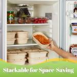 HorizonNest [100% Eco-Friendly] Disposable Food Containers with Lids – Sugarcane Pulp Take Out Boxes, Biodegradable, Compostable, Microwave Safe Lunch Containers – Pack of 50 (24 OZ)