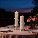 Set of 2 Ribbed Pillar Candles Handmade Soy Wax Scented Ribbed Candles,Hourglass Pillar Candle,Wax Elegant Bubble Natural Aesthetic Candle Housewarming Gift Home Room Shelf Decor Idea(White)