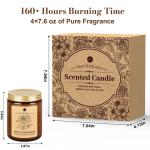 WarmEmbrace Lavender Candles, 4-Pack Scented Candle Set for Women, 7.6 oz Natural Organic Soy Wax in Glass Jar, 160 Hours Long-Lasting Burn, Perfect for Mother's Day, Birthday Gifting (4 Fragrance)