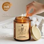 WarmEmbrace Lavender Candles, 4-Pack Scented Candle Set for Women, 7.6 oz Natural Organic Soy Wax in Glass Jar, 160 Hours Long-Lasting Burn, Perfect for Mother's Day, Birthday Gifting (4 Fragrance)