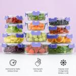 JoyJolt 24pc Borosilicate Glass Storage Containers with Lids | 12 Airtight/Freezer Safe Food Storage Containers for Pantry and Kitchen | Meal Prep Container for Lunch | Glass Tupperware Set