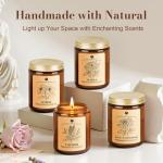 WarmEmbrace Lavender Candles, 4-Pack Scented Candle Set for Women, 7.6 oz Natural Organic Soy Wax in Glass Jar, 160 Hours Long-Lasting Burn, Perfect for Mother's Day, Birthday Gifting (4 Fragrance)