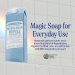 Dr. Bronner's Pure-Castile Liquid Soap Refill - Made with Regenerative Organic Certified Oils, 86% Less Plastic - 18-in-1 Uses, For Face, Body Wash, Hand Soap Refill & More - Baby Unscented, 32oz