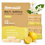 Flowcheer All Purpose Cleaner Concentrate Refills, Multi Surface Clean Refill,No Toxic Cleaning Tablets(12Pack)-Makes 192 fl oz(12x16Fl oz)Bottles of Spray Cleaner for Household&Kitchen Cleaning-Lemon