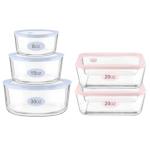 Urban Green Glass Food Container Set with Glass Lid, 5 Pack, Meal Prep Containers with Silicone Framed Airtight Lid, Leakproof, 100% Plastic Free