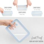 Urban Green Glass Food Container Set with Glass Lid, 5 Pack, Meal Prep Containers with Silicone Framed Airtight Lid, Leakproof, 100% Plastic Free
