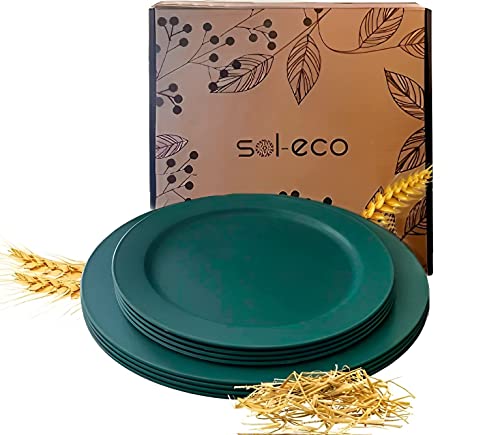 Eco-Friendly Wheat Straw Reusable Plates Set - 8pcs