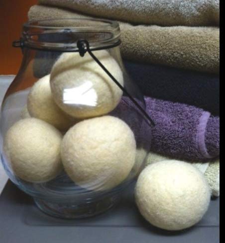 Set of 6 Natural Unscented Wool Dryer Balls