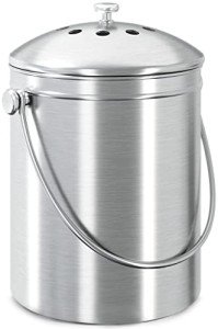 Stainless Steel Kitchen Compost Bin - 5 Liters