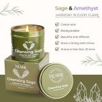 Eco-Friendly Sage Candle for Cleansing & Meditation