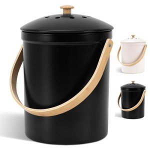 Stylish Smell-Proof Kitchen Compost Bin - 1.1 Gallon