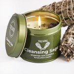 Eco-Friendly Sage Candle for Cleansing & Meditation