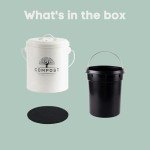 8. 1.3 Gallon Composting Bin for Kitchen Use