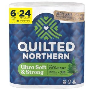 Ultra Soft Eco-Friendly Toilet Paper, 6 Mega Rolls
