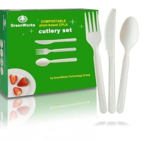Eco-Friendly 7" Compostable Cutlery Set - 150 Count