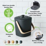 Bamboo Compost Bin with Odor Control Filters