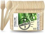 Eco-Friendly Disposable Wooden Cutlery Set - 200 Pack