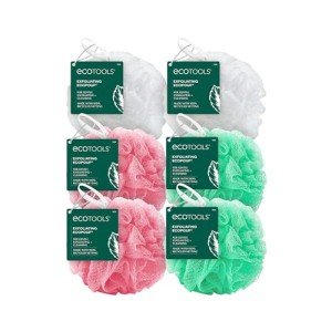 Eco-Friendly Exfoliating Shower Loofah Pouf - 6 Pack