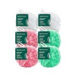 Eco-Friendly Exfoliating Shower Loofah Pouf - 6 Pack