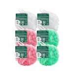 Eco-Friendly Exfoliating Shower Loofah Pouf - 6 Pack
