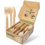 Compostable Wooden Cutlery Set - 100 Count