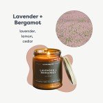 Lavender & Bergamot Soy Candle in Amber Jar