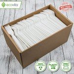 Ecovita 100% Compostable Large Disposable Forks - 500 Count