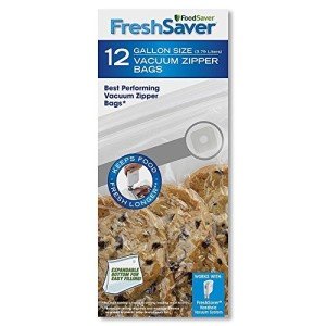 Eco-Friendly 1-Gallon Vacuum Zipper Bags - 12 Pack