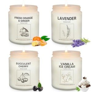 Natural Soy Wax Scented Candle Set - 4 Pack