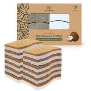 Biodegradable Kitchen Sponge Set – 12 Pack