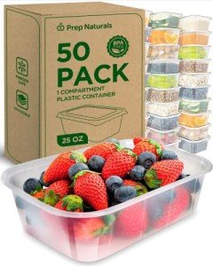 50 Pack BPA-Free Meal Prep Containers with Lids