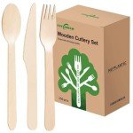 150 Count Eco-Friendly Wooden Cutlery Set