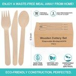 150 Count Eco-Friendly Wooden Cutlery Set