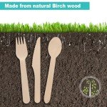 150 Count Eco-Friendly Wooden Cutlery Set