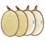 Eco-Friendly Natural Loofah Sponge Set (4 Pack)