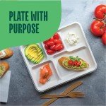 Eco-Friendly 5-Compartment Compostable Paper Plates - 125 Pack