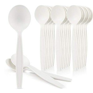 HeloGreen 50 Pack Eco-Friendly Cornstarch Soup Spoons