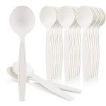 HeloGreen 50 Pack Eco-Friendly Cornstarch Soup Spoons