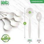 HeloGreen 50 Pack Eco-Friendly Cornstarch Soup Spoons