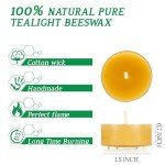 Natural Beeswax Tealight Candles - 12 Pack