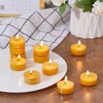 Natural Beeswax Tealight Candles - 12 Pack