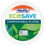 Hefty ECOSAVE Compostable Paper Plates - 45 Count