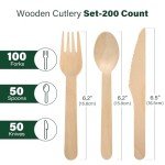 200-Piece Eco-Friendly Wooden Utensil Set