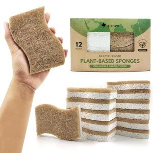 Biodegradable Coconut Kitchen Sponges - 12 Pack
