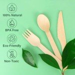 200-Piece Eco-Friendly Wooden Utensil Set