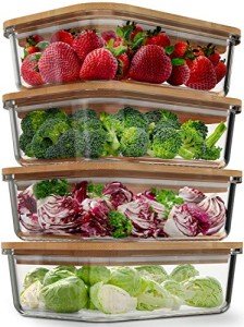 Eco-Friendly Glass Storage Containers with Bamboo Lids