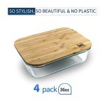 Eco-Friendly Glass Containers with Bamboo Lids (4 Pack)