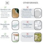 Eco-Friendly Glass Containers with Bamboo Lids (4 Pack)