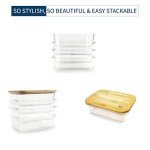 Eco-Friendly Glass Containers with Bamboo Lids (4 Pack)